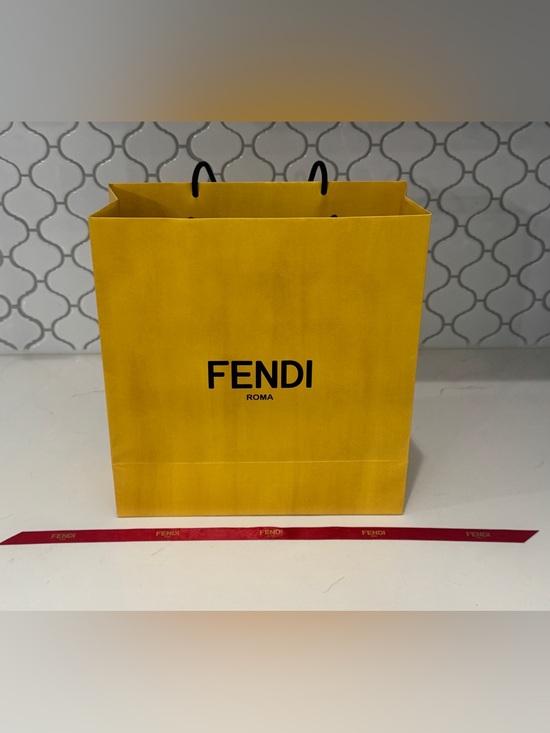 Fendi Accessories - Authentic Fendi Roma Large Hard-Sided Boutique Gift Bag + Satin Ribbon